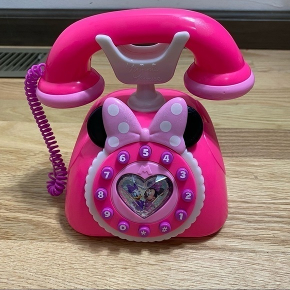 Disney Minnie Mouse Phone Button Pretend Play Kids Toy Pink - Picture 2 of 4